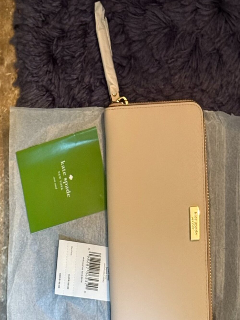 Kate Spade Laurel Way Neda Zip-Around Wallet (Soft Porcini)